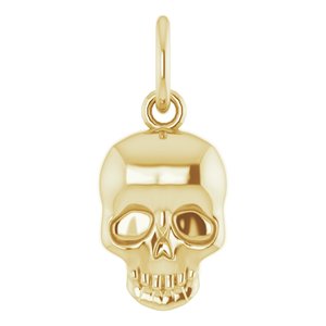 14K Yellow Gold 12.75 X 5.7 Mm Polished Skull Pendant