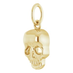 14K Yellow Gold 12.75 X 5.7 Mm Polished Skull Pendant