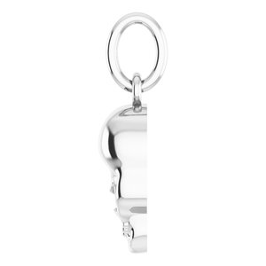 Sterling Silver 12.75 X 5.7 Mm Polished Skull Pendant