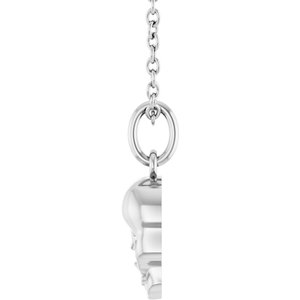 Sterling Silver 12.75 X 5.7 Mm 16-18 In Polished Skull Necklace