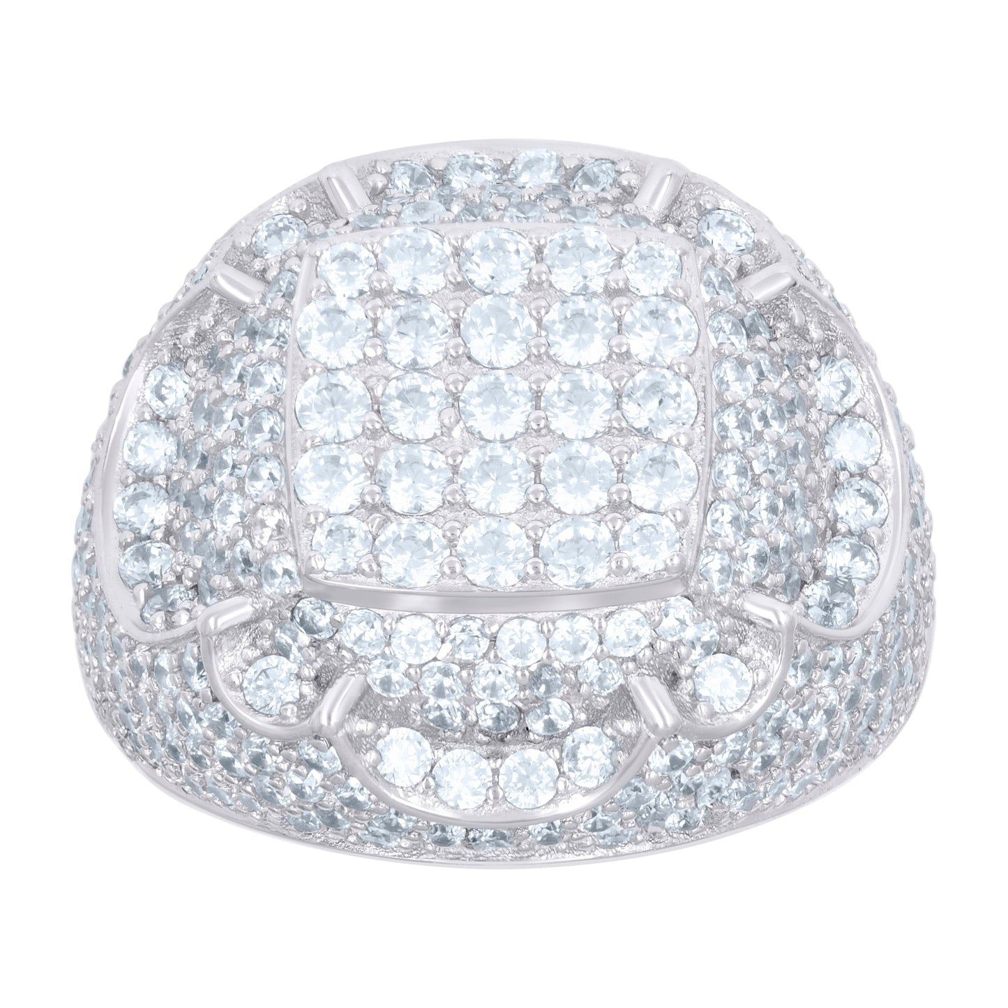 Sterling Silver Men's Cubic-Zirconia Fashion Bridal Anniversary Wedding Engagement Band Ring