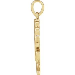 14K Yellow Gold 20.52 X 10.69 Mm Polished Flower Pendant