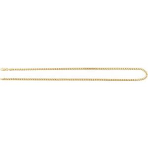 14K Yellow Gold Hollow Diamond-Cut Franco Chain, Length: 24 In, Width: 3.4 Mm