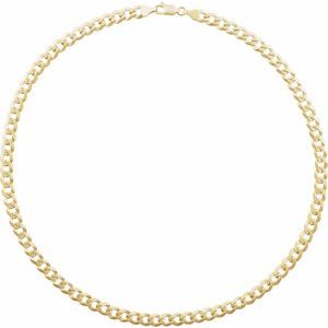 14K Yellow Gold Curb Chain, Length: 8 In, Width: 7 Mm