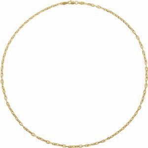 14K Yellow Gold Diamond-Cut Anchor Chain, Length: 20 In, Width: 2.6 Mm
