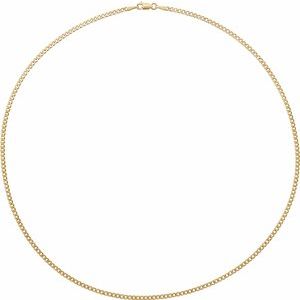 14K Yellow Gold Curb Chain, Length: 24 In, Width: 2.35 Mm