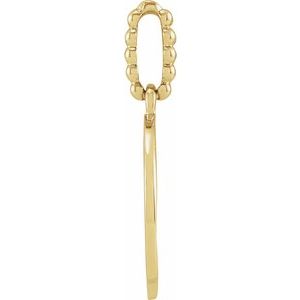 14K Yellow Gold 16.5 X 12.3 Mm Polished Blue Enameled Evil Eye Pendant