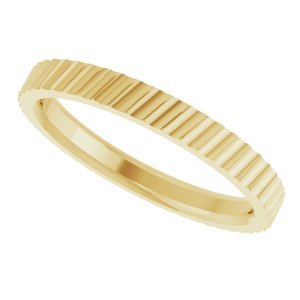 14k Yellow Or White Or Rose Gold Diagonal Grooved Flat Band