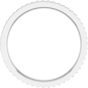 Platinum Diagonal Grooved Flat Band