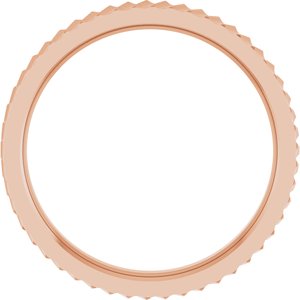 14k Yellow Or White Or Rose Gold Diagonal Grooved Flat Band