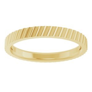 14k Yellow Or White Or Rose Gold Diagonal Grooved Flat Band