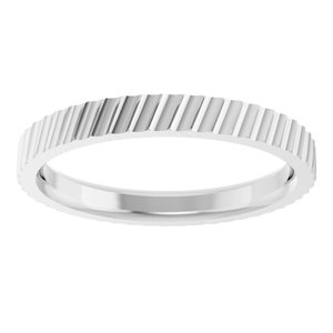 14k Yellow Or White Or Rose Gold Diagonal Grooved Flat Band