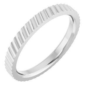 14k Yellow Or White Or Rose Gold Diagonal Grooved Flat Band