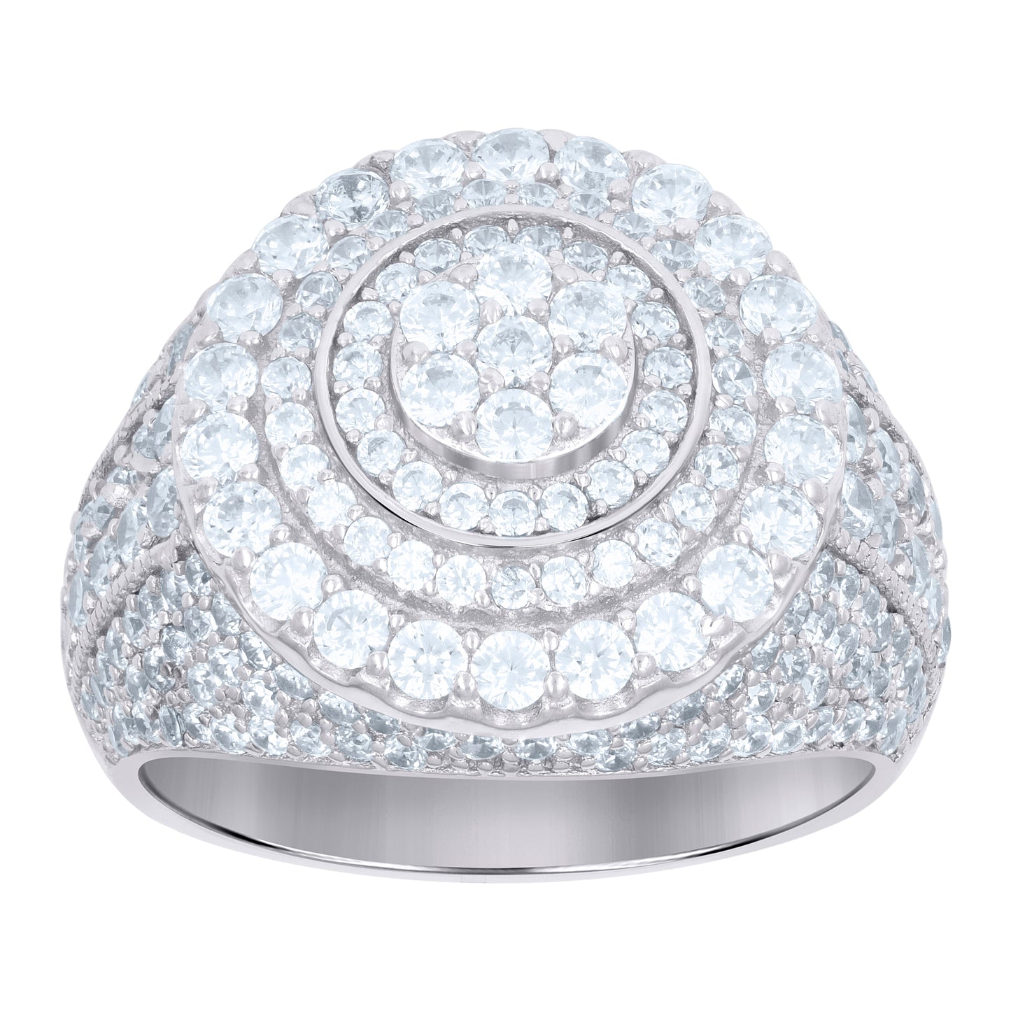 Sterling Silver Men's Cubic-Zirconia Fashion Bridal Anniversary Wedding Engagement Band Ring