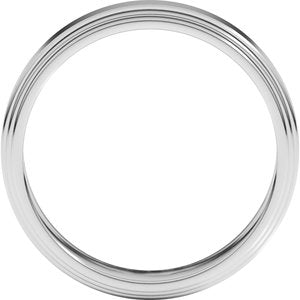 14K X1 White Gold 6 Mm Flat Double Stepped Edge Band Size 11