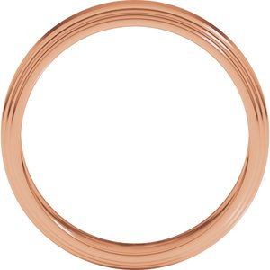 18K Yellow Or White Or Rose Gold Double Stepped-Edge Flat Band