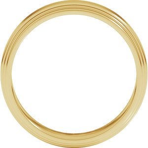 18K Yellow Or White Or Rose Gold Double Stepped-Edge Flat Band