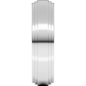 Sterling Silver Double Stepped-Edge Flat Band