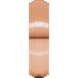 14K Yellow Or White Or Rose Gold Double Stepped-Edge Flat Band