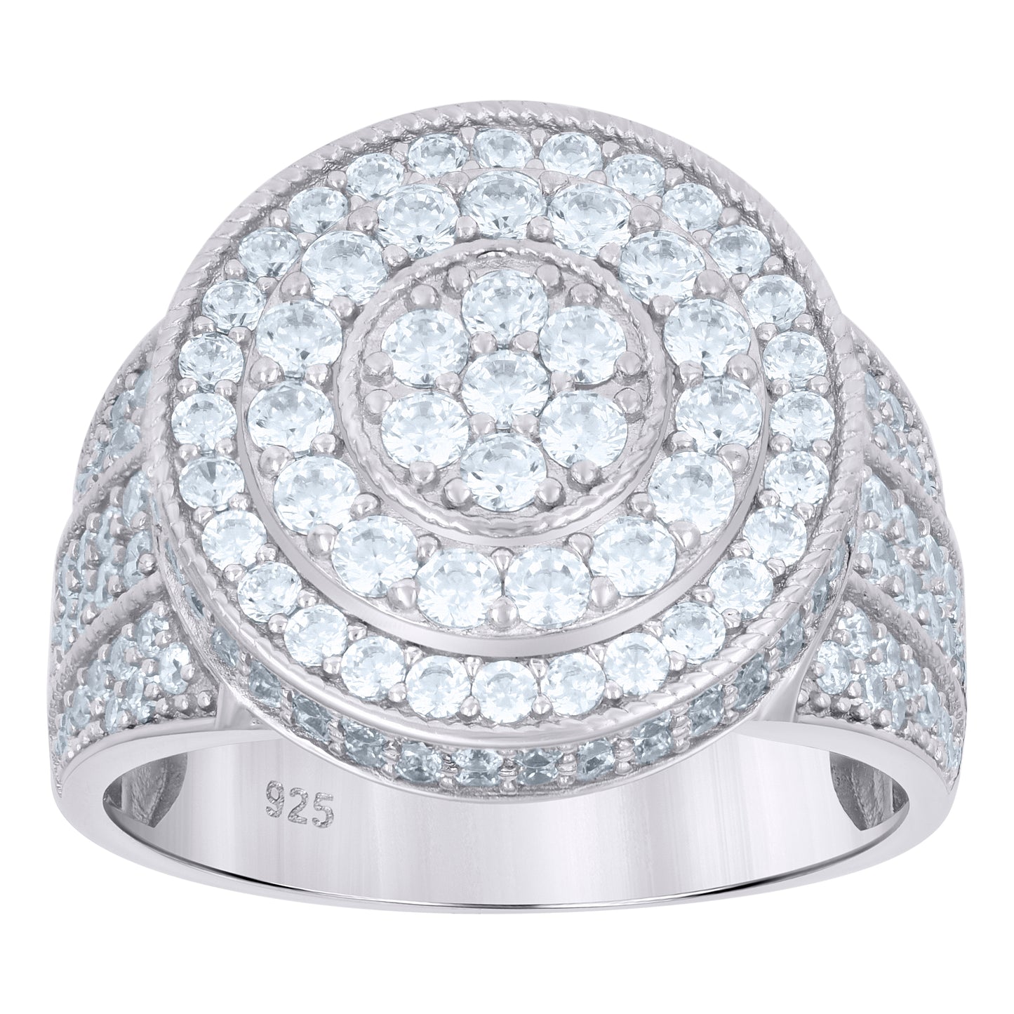 Sterling Silver Men's Cubic-Zirconia Fashion Bridal Anniversary Wedding Engagement Band Ring