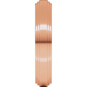14K Yellow Or White Or Rose Gold Double Stepped-Edge Flat Band