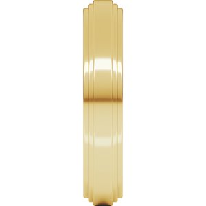 10K Yellow Or White Or Rose Gold Double Stepped-Edge Flat Band