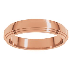 10K Yellow Or White Or Rose Gold Double Stepped-Edge Flat Band