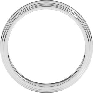 Sterling Silver Double Stepped-Edge Flat Band