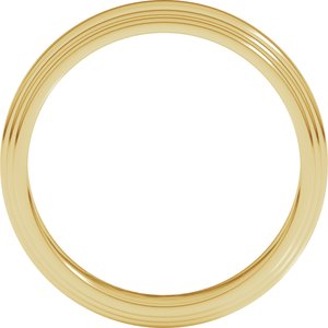 18K Yellow Or White Or Rose Gold Double Stepped-Edge Flat Band