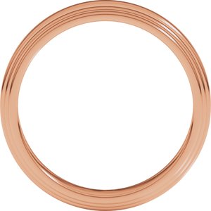 14K Yellow Or White Or Rose Gold Double Stepped-Edge Flat Band