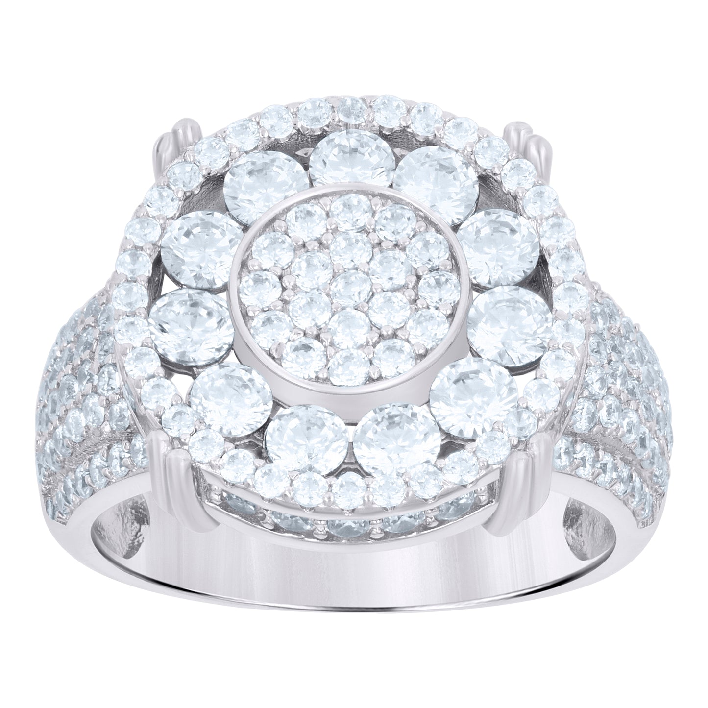 Sterling Silver Men's Cubic-Zirconia Fashion Bridal Anniversary Wedding Engagement Band Ring
