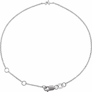 14K White Gold Straight Baguette 8.77 X 3.71 Mm Si2-Si3, G-H Polished 2.25 X 1.25 Mm .04 Ctw Natural Diamond Two-Stone 7" Link Bracelet