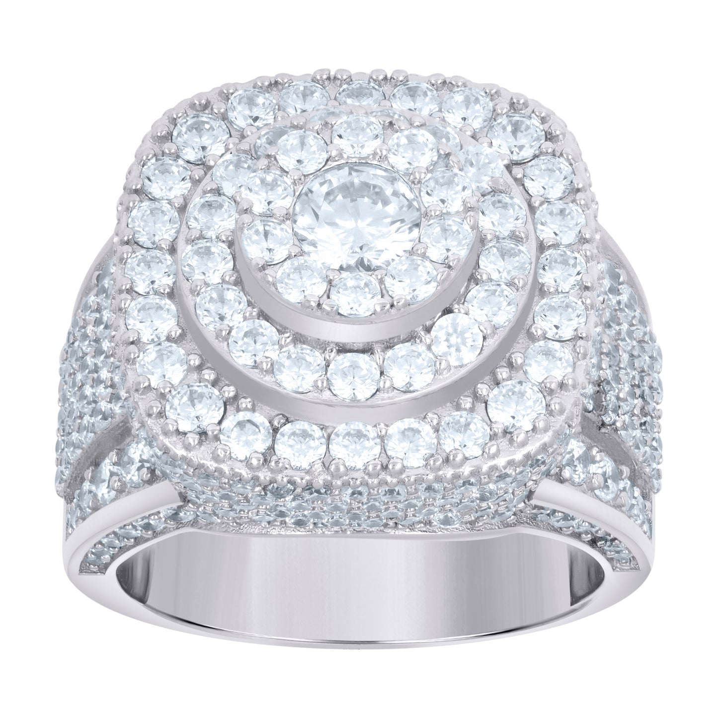 Sterling Silver Men's Cubic-Zirconia Fashion Bridal Anniversary Wedding Engagement Band Ring
