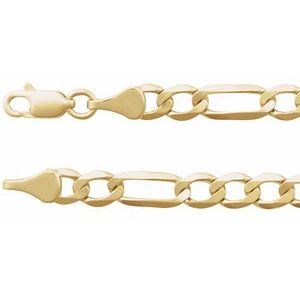 14K Yellow Gold Figaro Chain, Length: 8 In, Width: 5.5 Mm