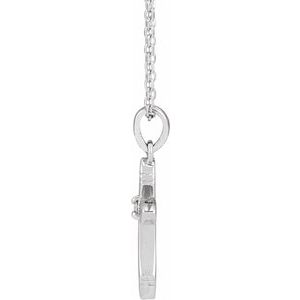 Sterling Silver Round 1.5Mm G-H I1 .015 Ct Natural Diamond Solitaire Cross Necklace, Length: 18 In