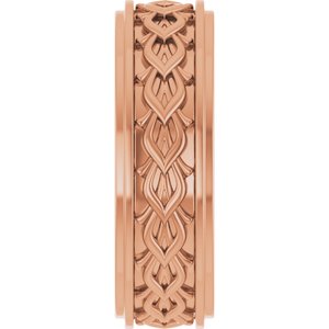 14k Yellow Or White Or Rose Gold Double Stepped-Edge Sculptural Flat Band
