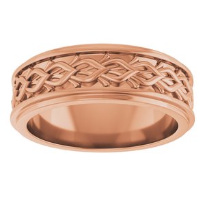 14k Yellow Or White Or Rose Gold Double Stepped-Edge Sculptural Flat Band