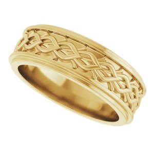 10k Yellow Or White Or Rose Gold Double Stepped-Edge Sculptural Flat Band