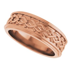 14k Yellow Or White Or Rose Gold Double Stepped-Edge Sculptural Flat Band