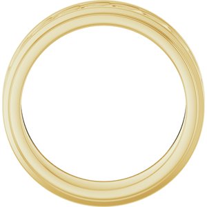 14K Yellow Gold 7 Mm Polished Sculpture Patterned Band Size 10