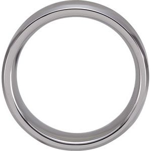 White Tungsten 8 mm Beveled-Edge Band with Black Carbon Fiber Center Size 7