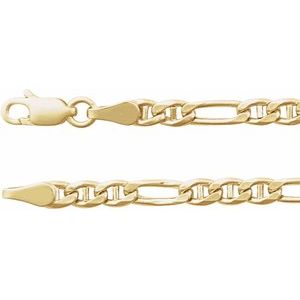 14K Yellow Gold Hollow Anchor Chain, Length: 8 In, Width: 3.95 Mm