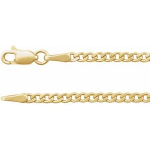 14K Yellow Gold Curb Chain, Length: 24 In, Width: 2.35 Mm