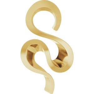14K Yellow Gold 17.1 X 9.75 Mm Polished Freeform Pendant