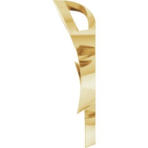 14K Yellow Gold 17.1 X 9.75 Mm Polished Freeform Pendant