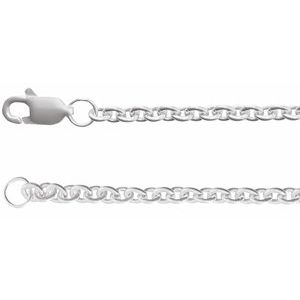 Sterling Silver Lobster Clasp Cable Chain, Length: 7 In, Width: 2.4 Mm
