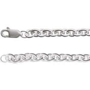Sterling Silver Lobster Clasp Cable Chain, Length: 7 In, Width: 4.4 Mm