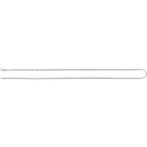 14K White Gold Curb Chain, Length: 18 In, Width: 2.35 Mm