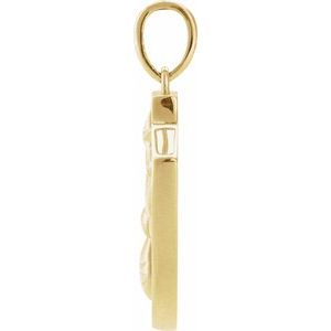14K Yellow Gold 18.99 X 15 Mm Polished Bee Shield Pendant