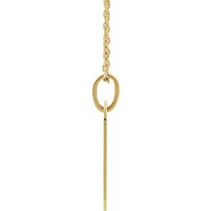 14K Yellow Gold 27.9 X 16 Mm 20 In Polished Floral Dog Tag Necklace